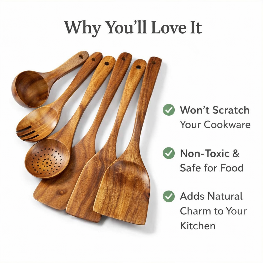 Pure Teak Kitchen Utensils
